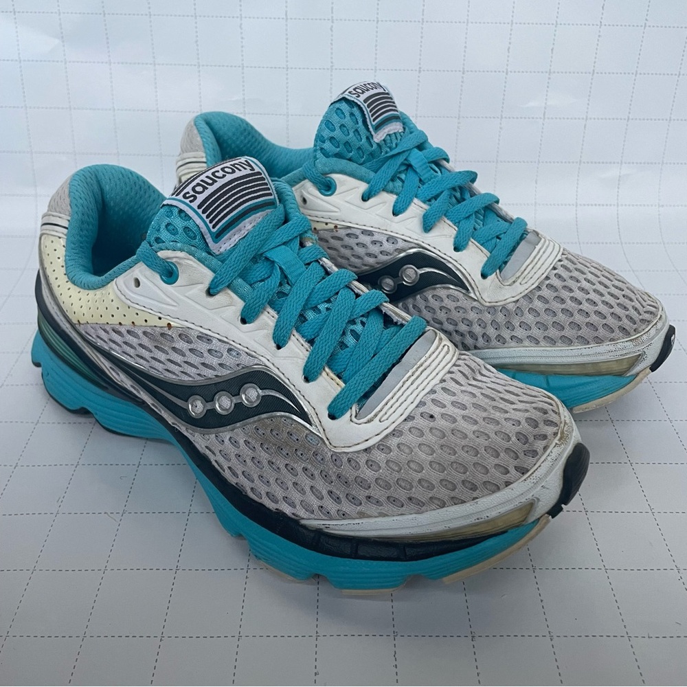 Saucony Shadow Genesis Athletic Running Shoes White Teal Women’s Size 7